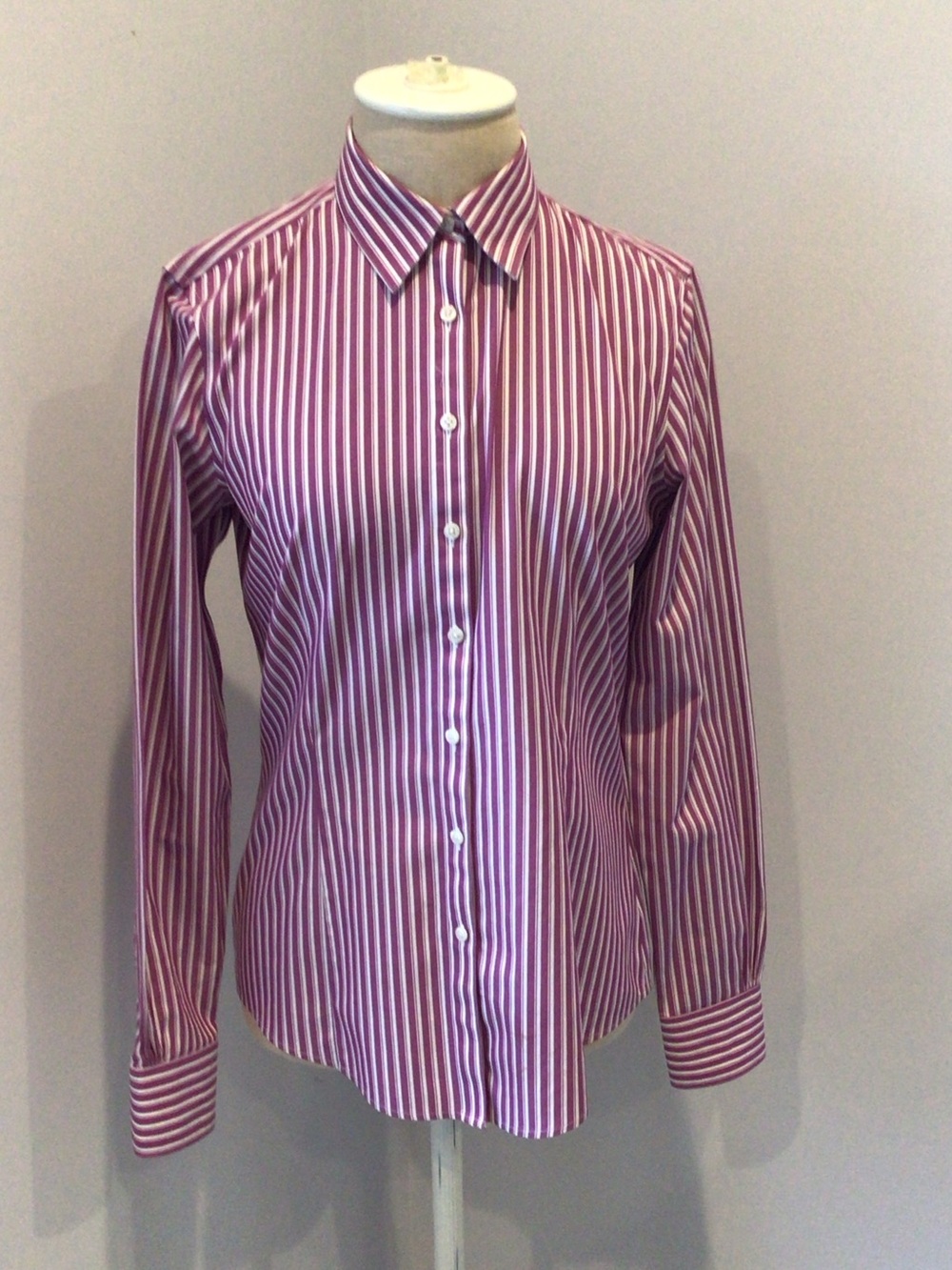 Brooks Brothers Pink and White Striped Button-Down Shirt